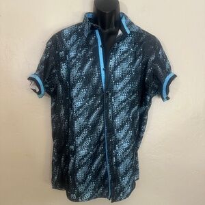 Hard Soda Contrast Stretch Short Sleeve Shirt XL runs small Gently worn